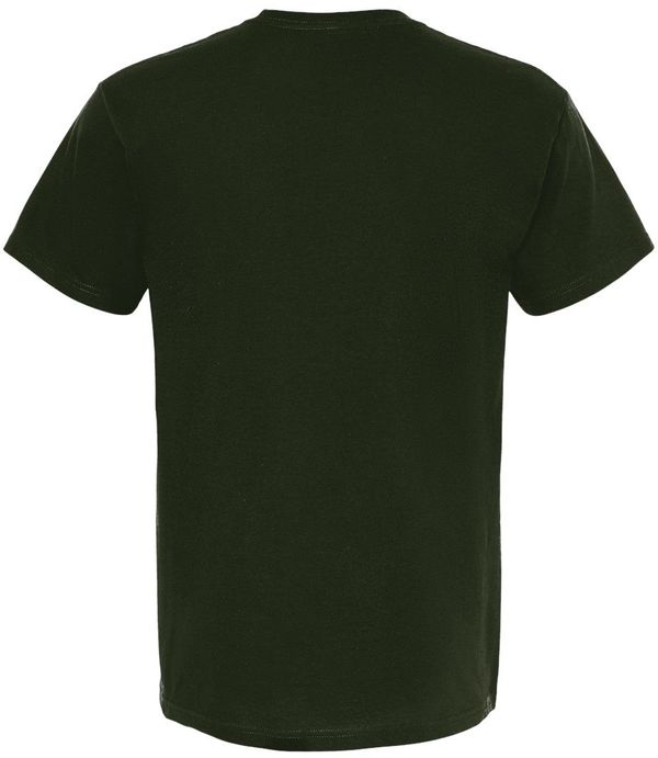 Am image of a Custom M&O Gold Soft Touch T Shirt in Forest Green!
