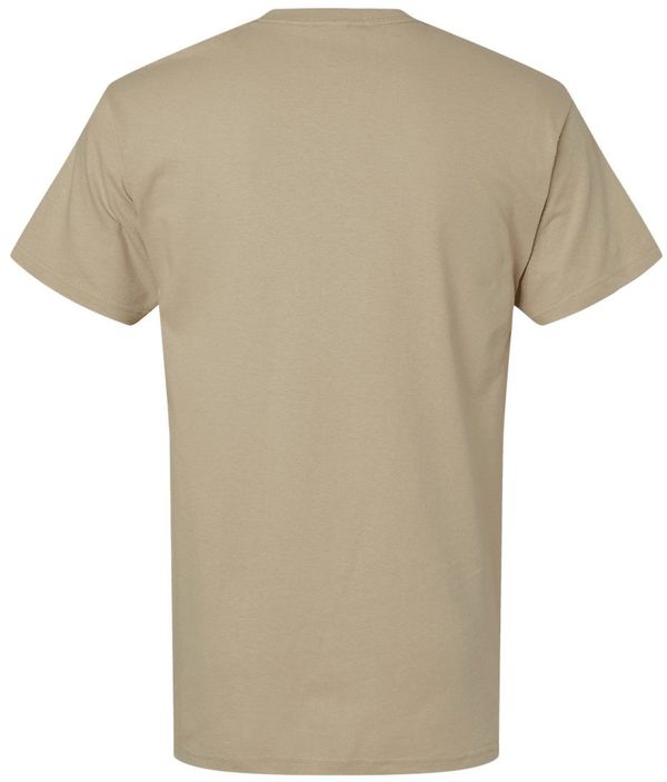 Am image of a Custom M&O Gold Soft Touch T Shirt in Sand!