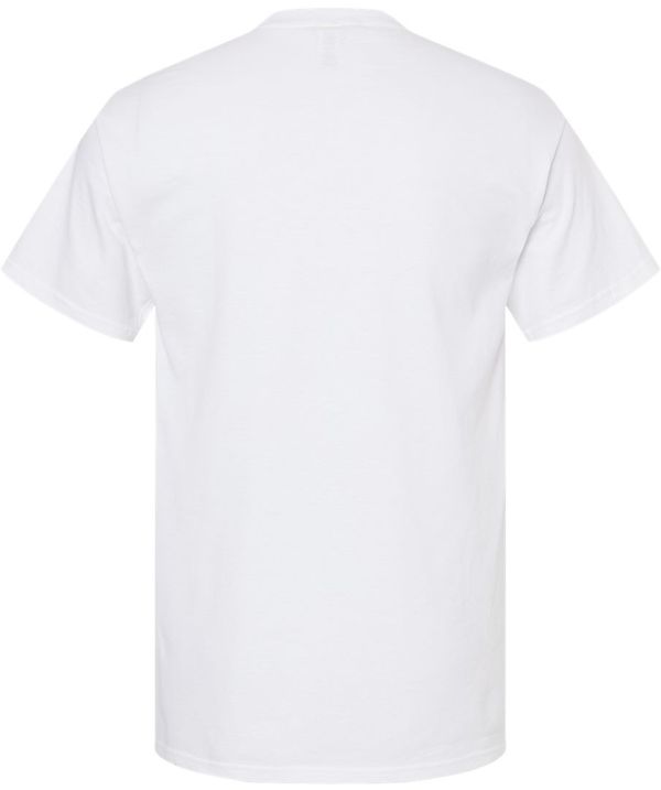 Am image of a Custom M&O Gold Soft Touch T Shirt in White!