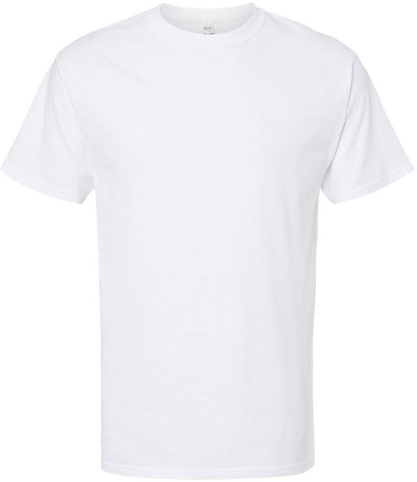 Am image of a Custom M&O Gold Soft Touch T Shirt in White!
