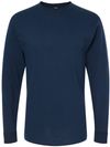 Am image of a Custom M&O Gold Soft Touch Long Sleeve T Shirt in Deep Navy!