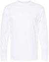 Am image of a Custom M&O Gold Soft Touch Long Sleeve T Shirt in White!