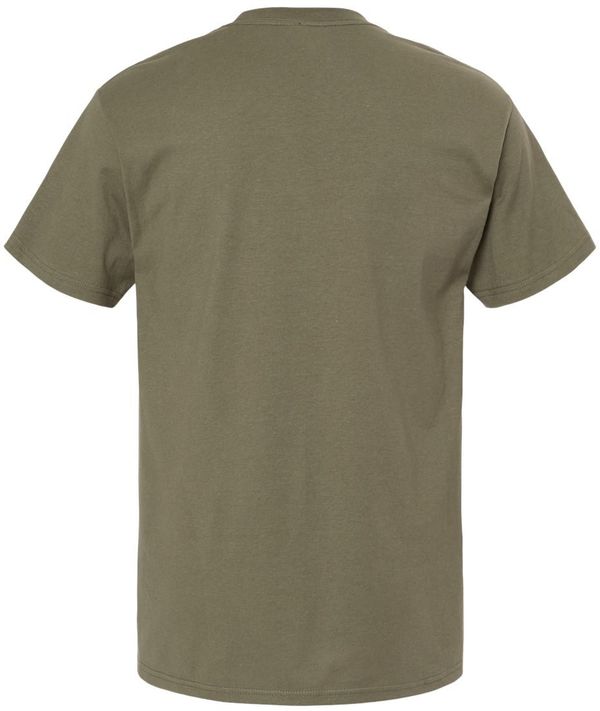 Am image of a Custom M&O Ring Spun T Shirt in Miltary Green!