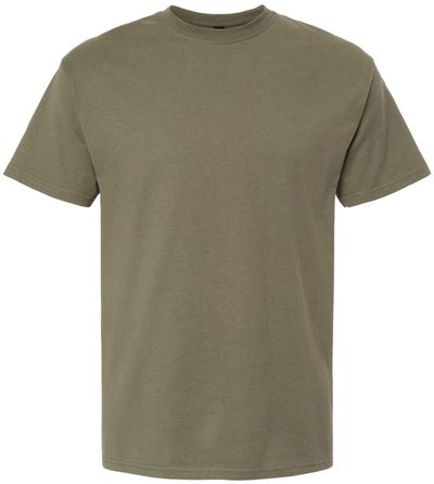 Am image of a Custom M&O Ring Spun T Shirt in Miltary Green!