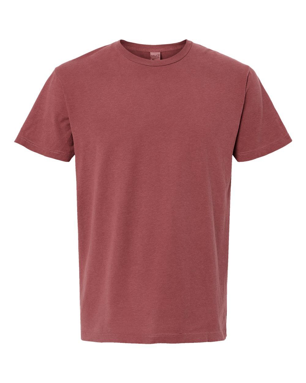 M&O Unisex Vintage Garment Dyed T Shirt in Brick