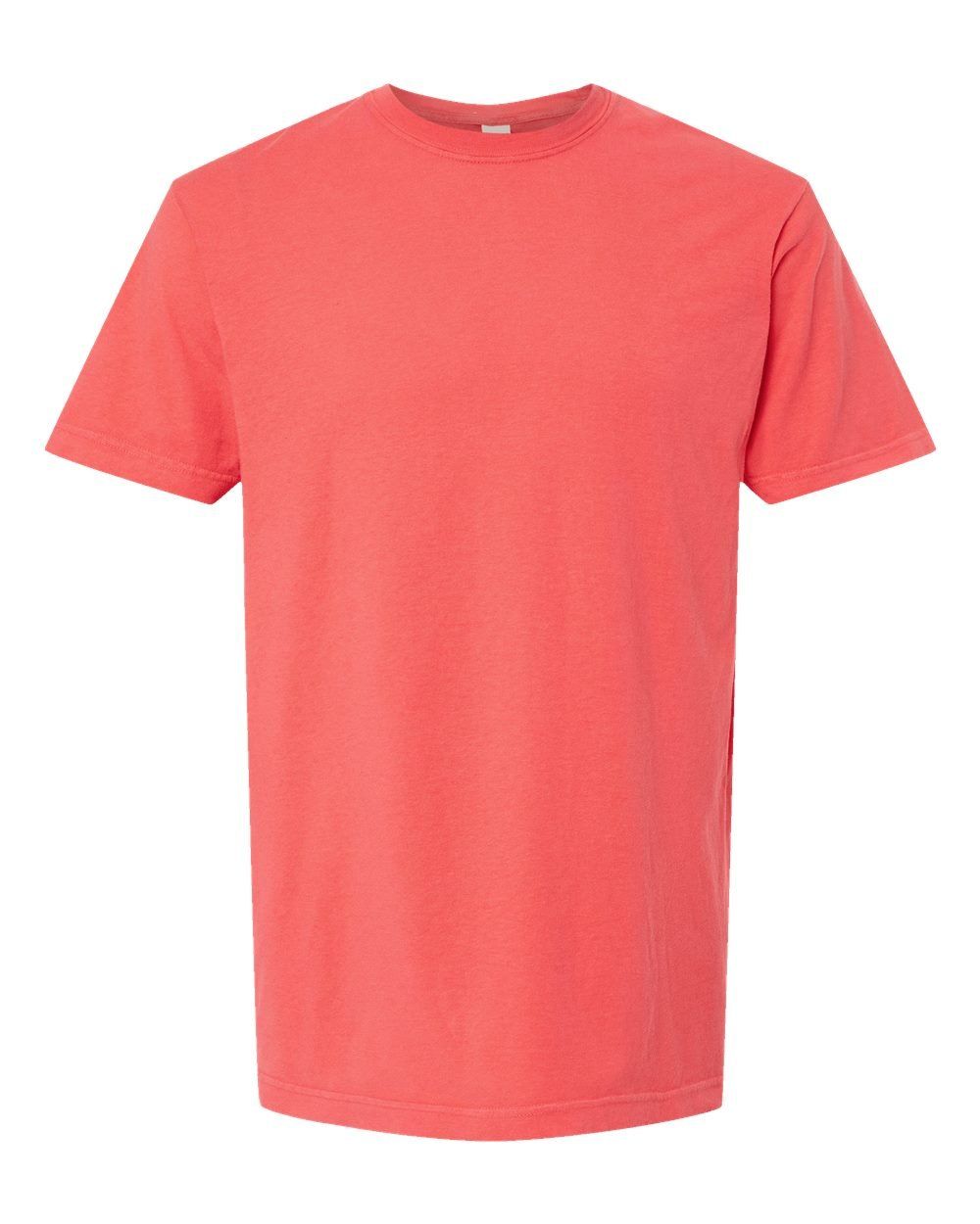 M&O Unisex Vintage Garment Dyed T Shirt in Bright Salmon