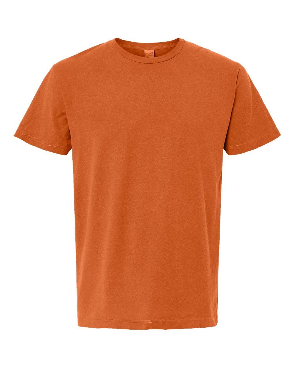 M&O Unisex Vintage Garment Dyed T Shirt in Burnt Orange