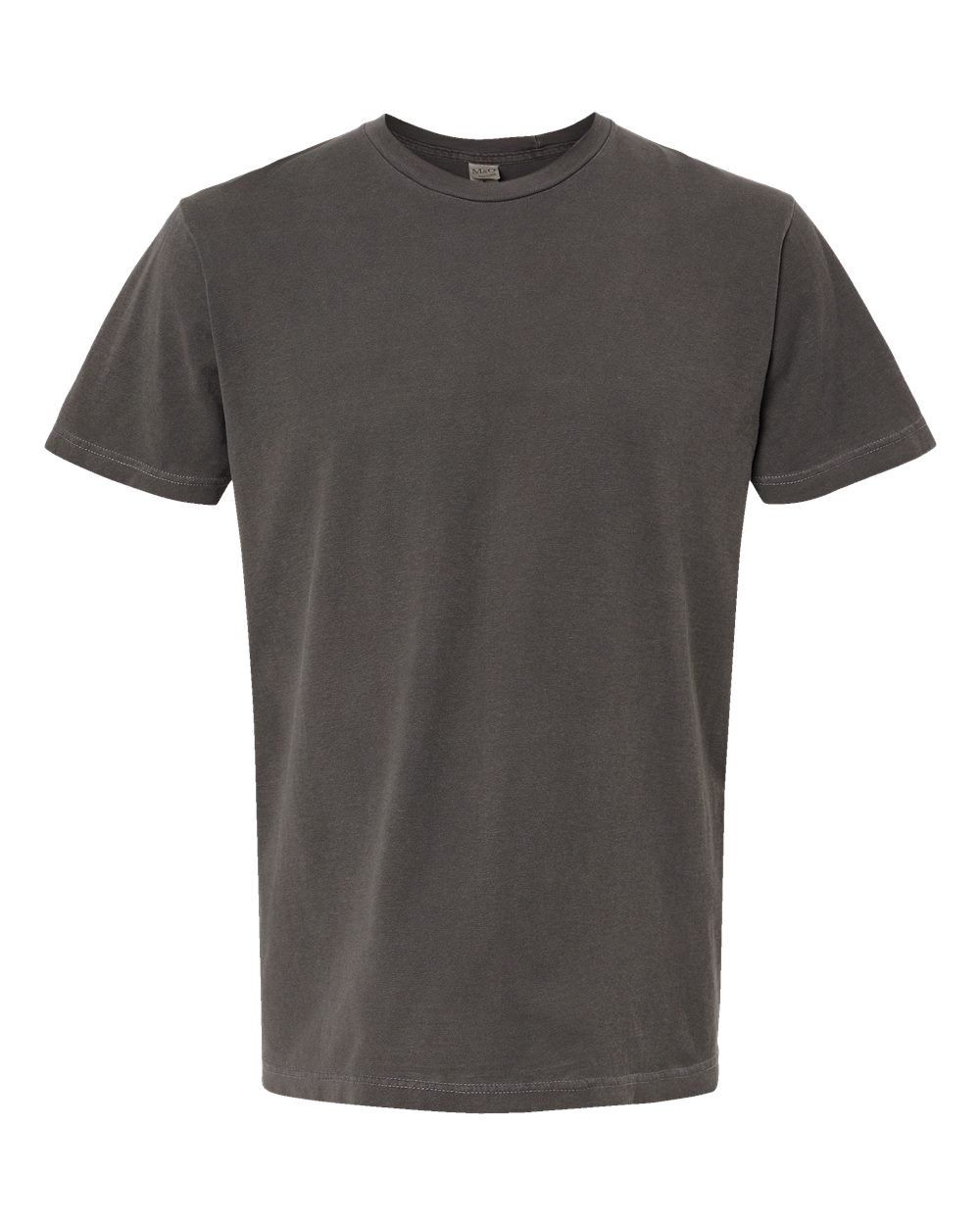 M&O Unisex Vintage Garment Dyed T Shirt in Charcoal