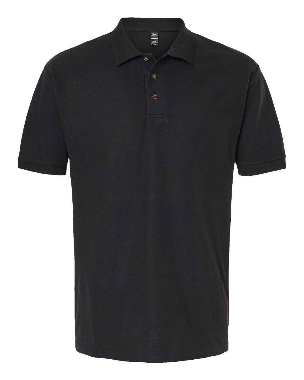 M&O Ring Spun Pique Sport Shirt in Black