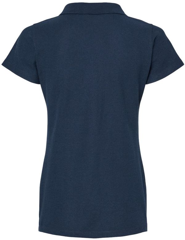 Am image of a Custom M and O Womens Soft Touch Sport Shirt in Bright Navy!