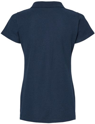 Am image of a Custom M and O Womens Soft Touch Sport Shirt in Bright Navy!