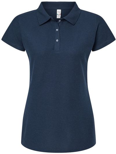 Am image of a Custom M and O Womens Soft Touch Sport Shirt in Bright Navy!