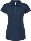 Am image of a Custom M and O Womens Soft Touch Sport Shirt in Bright Navy!