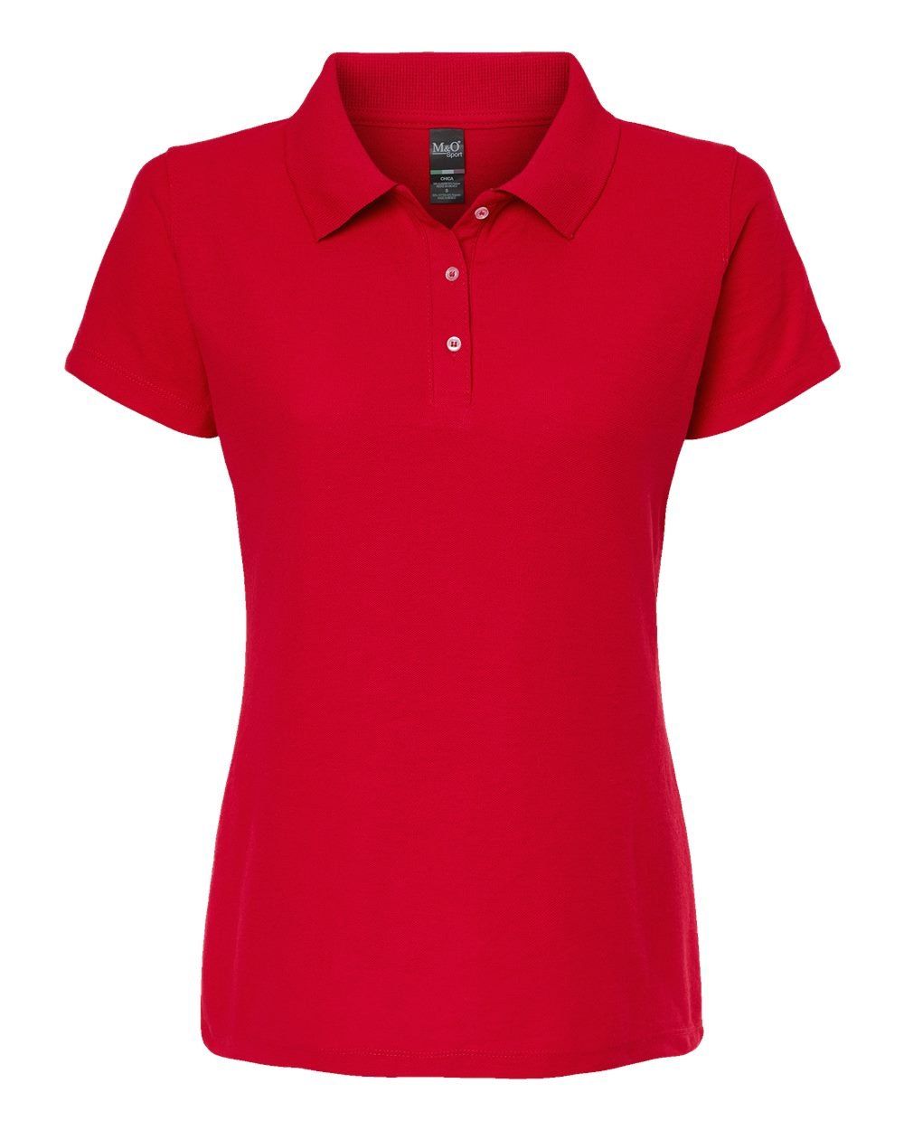 M and O Womens Soft Touch Sport Shirt in Bright Red