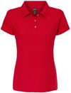 Am image of a Custom M and O Womens Soft Touch Sport Shirt in Bright Red!
