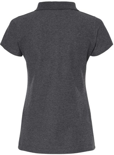 Am image of a Custom M and O Womens Soft Touch Sport Shirt in Dark Heather!