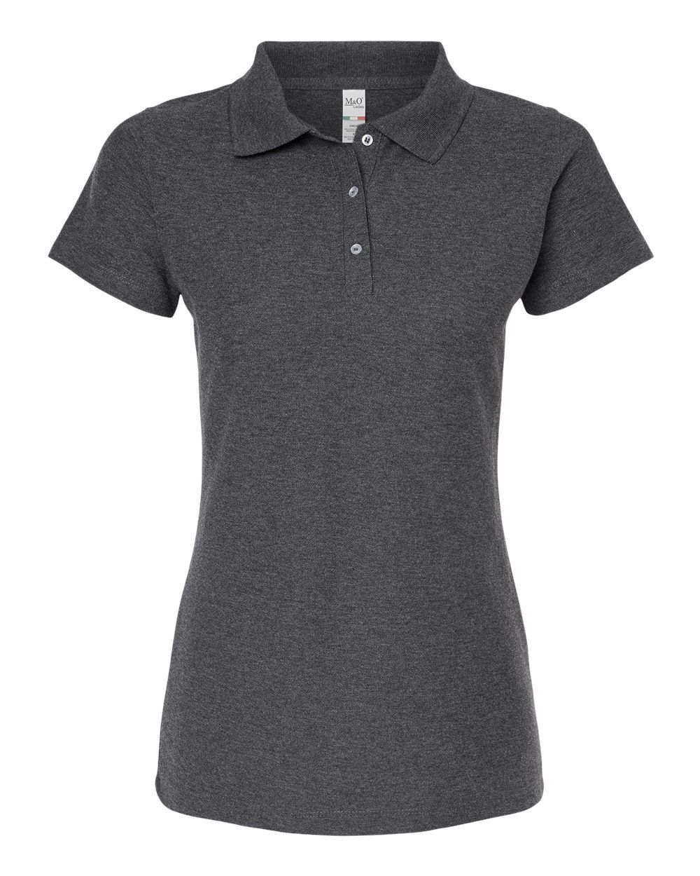 M and O Womens Soft Touch Sport Shirt in Dark Heather