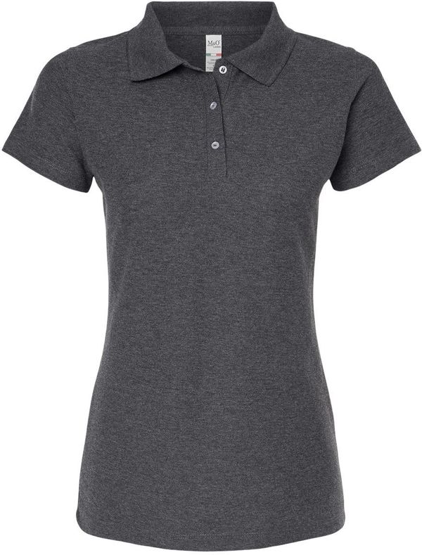 Am image of a Custom M and O Womens Soft Touch Sport Shirt in Dark Heather!
