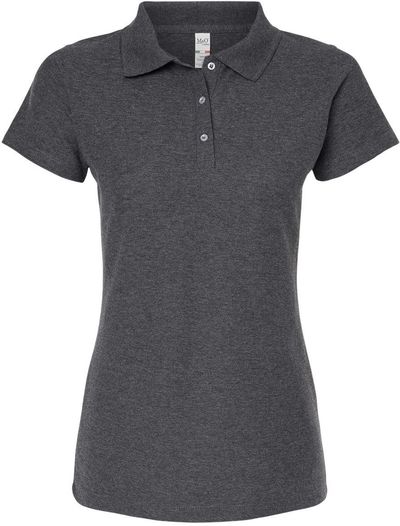 Am image of a Custom M and O Womens Soft Touch Sport Shirt in Dark Heather!