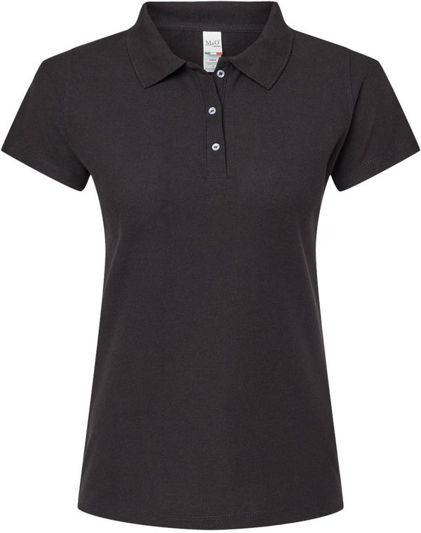 Am image of a Custom M and O Womens Soft Touch Sport Shirt in Fine Black!