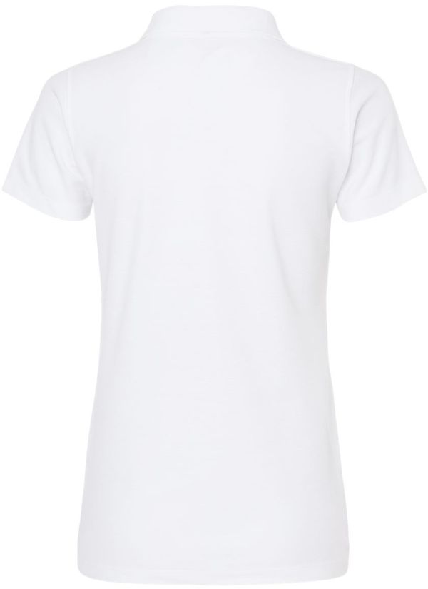 Am image of a Custom M and O Womens Soft Touch Sport Shirt in Fine White!