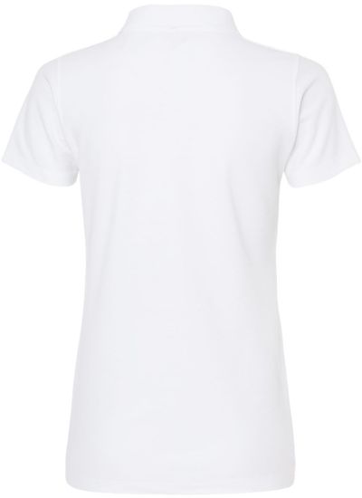 Am image of a Custom M and O Womens Soft Touch Sport Shirt in Fine White!