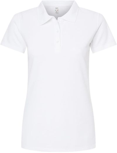 Am image of a Custom M and O Womens Soft Touch Sport Shirt in Fine White!