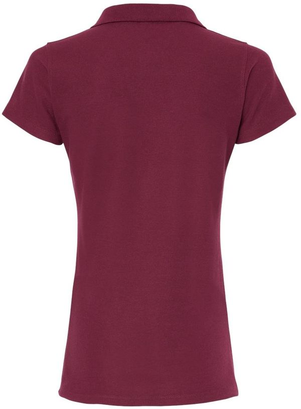 Am image of a Custom M and O Womens Soft Touch Sport Shirt in Maroon!