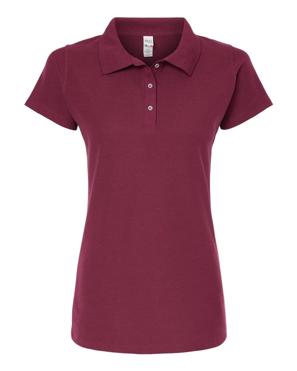 M and O Womens Soft Touch Sport Shirt in Maroon