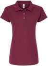 Am image of a Custom M and O Womens Soft Touch Sport Shirt in Maroon!