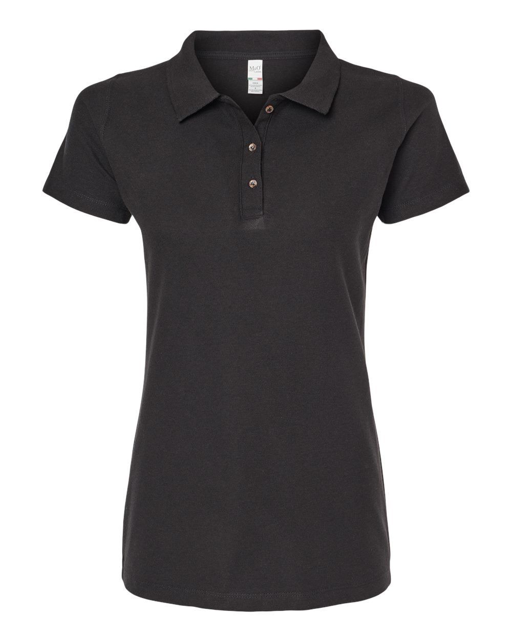 M and O Womens Ringspun Sport Shirt in Black