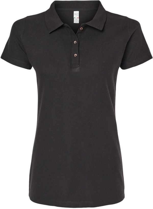 Am image of a Custom M and O Womens Ringspun Sport Shirt in Black!