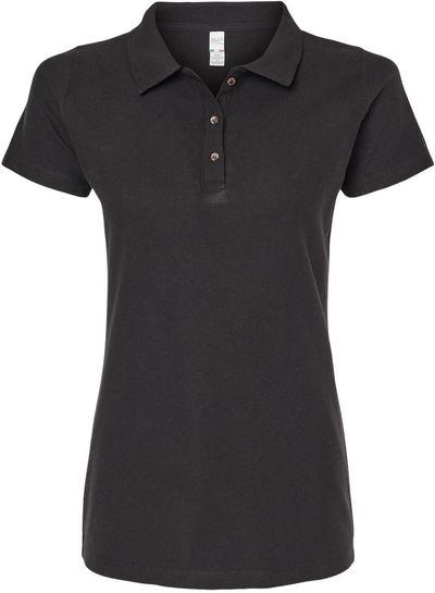 Am image of a Custom M and O Womens Ringspun Sport Shirt in Black!