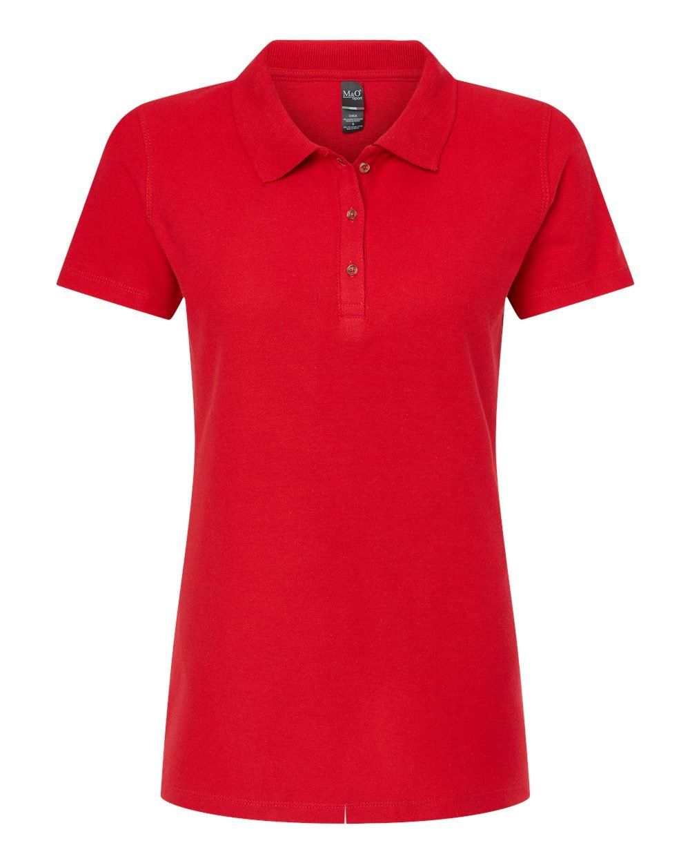 M and O Womens Ringspun Sport Shirt in Bright Red