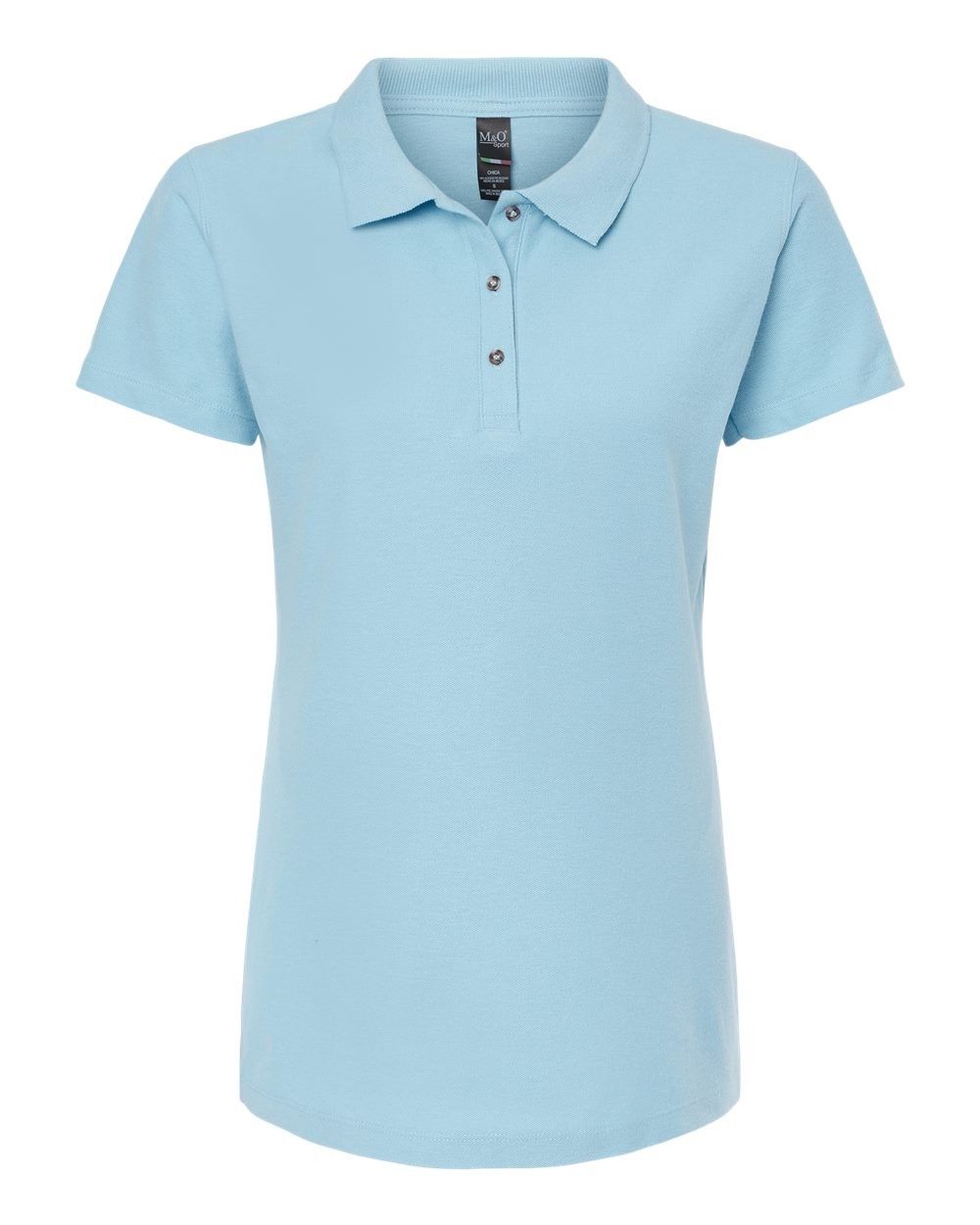 M and O Womens Ringspun Sport Shirt in Light Blue