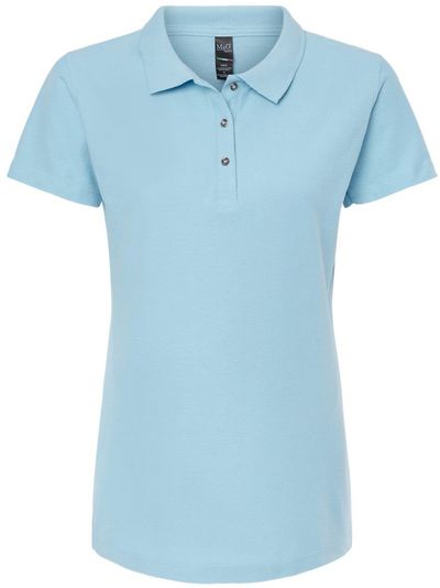 Am image of a Custom M and O Womens Ringspun Sport Shirt in Light Blue!