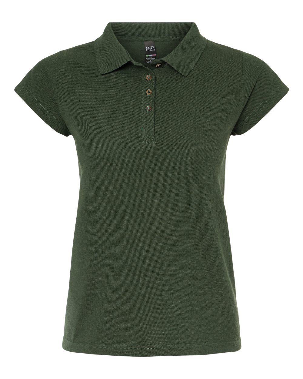 M and O Womens Ringspun Sport Shirt in New Forest Green