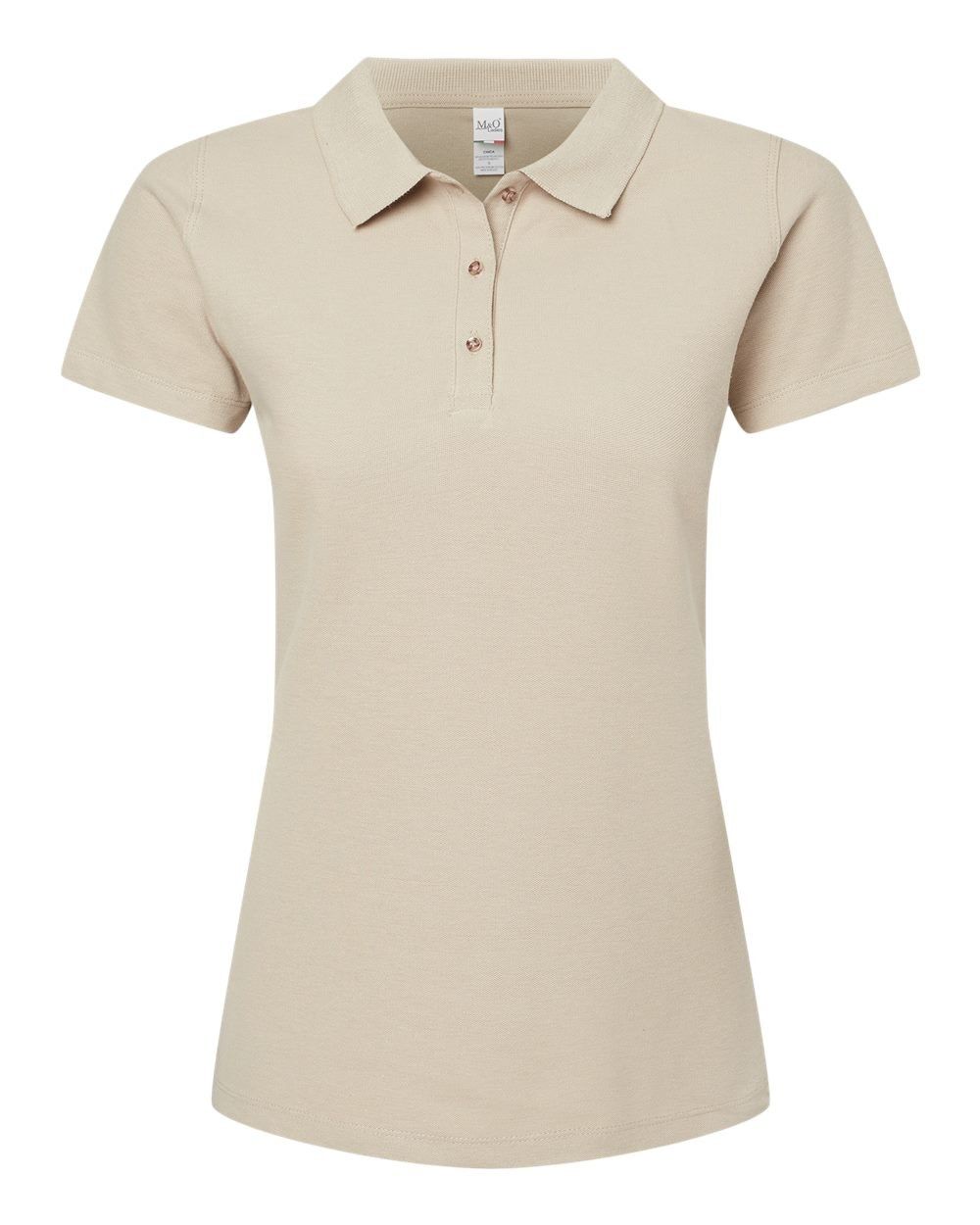 M and O Womens Ringspun Sport Shirt in Sand
