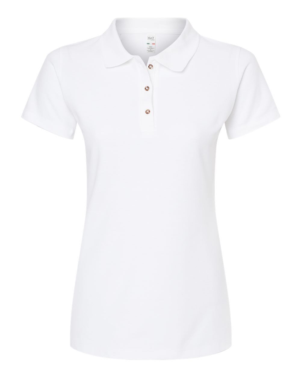 M and O Womens Ringspun Sport Shirt in White