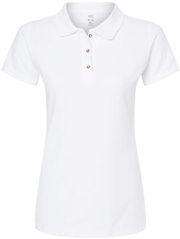 Am image of a Custom M and O Womens Ringspun Sport Shirt in White!