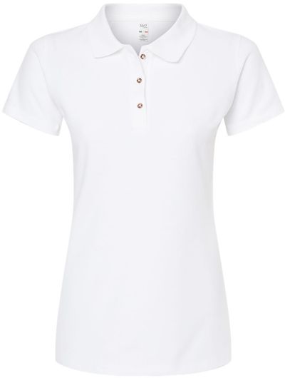 Am image of a Custom M and O Womens Ringspun Sport Shirt in White!