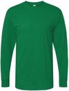 An image of a Custom M&O Gold Soft Touch Long Sleeve T Shirt in Fine Kelly Green!