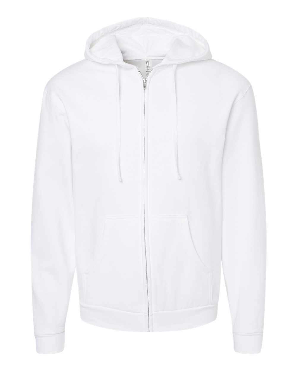 M&O Unisex Zipper Fleece Hoodie in White