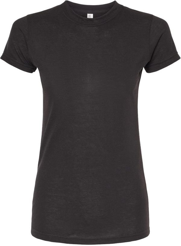 An image of a Custom M&O Womens Deluxe Blend T Shirt in Black!
