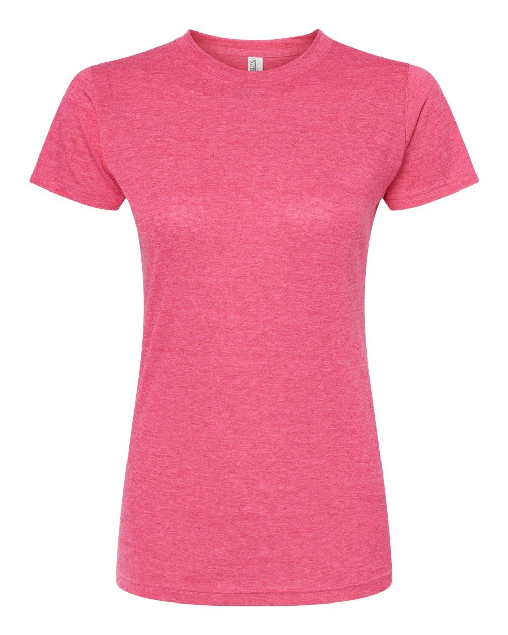 M&O Womens Deluxe Blend T Shirt in Heather Fuchsia
