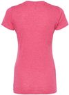 An image of a Custom M&O Womens Deluxe Blend T Shirt in Heather Fuchsia!