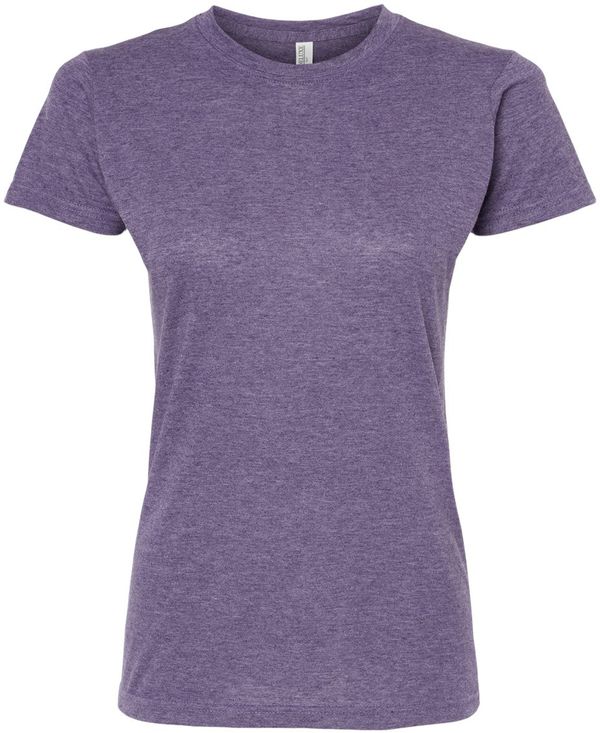 An image of a Custom M&O Womens Deluxe Blend T Shirt in Heather Purple!