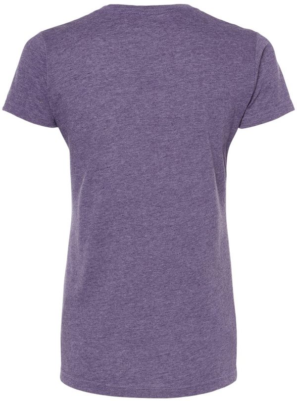 An image of a Custom M&O Womens Deluxe Blend T Shirt in Heather Purple!