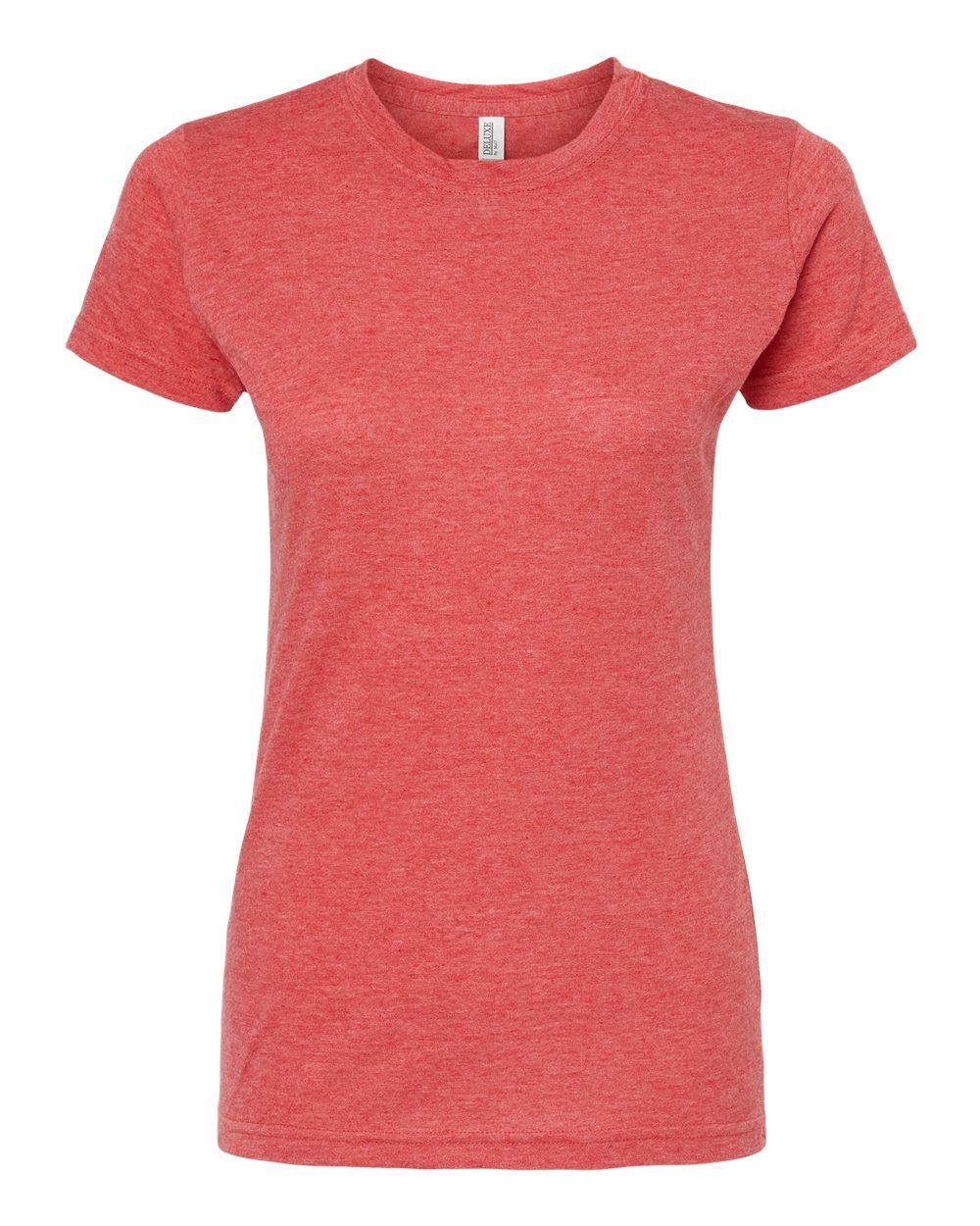 M&O Womens Deluxe Blend T Shirt in Heather Red