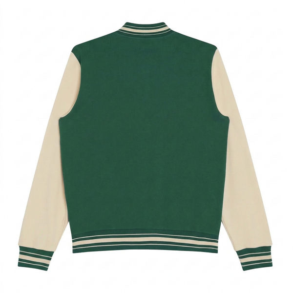 An image of a Custom Made Blanks Letterman Jacket in Juniper Green!